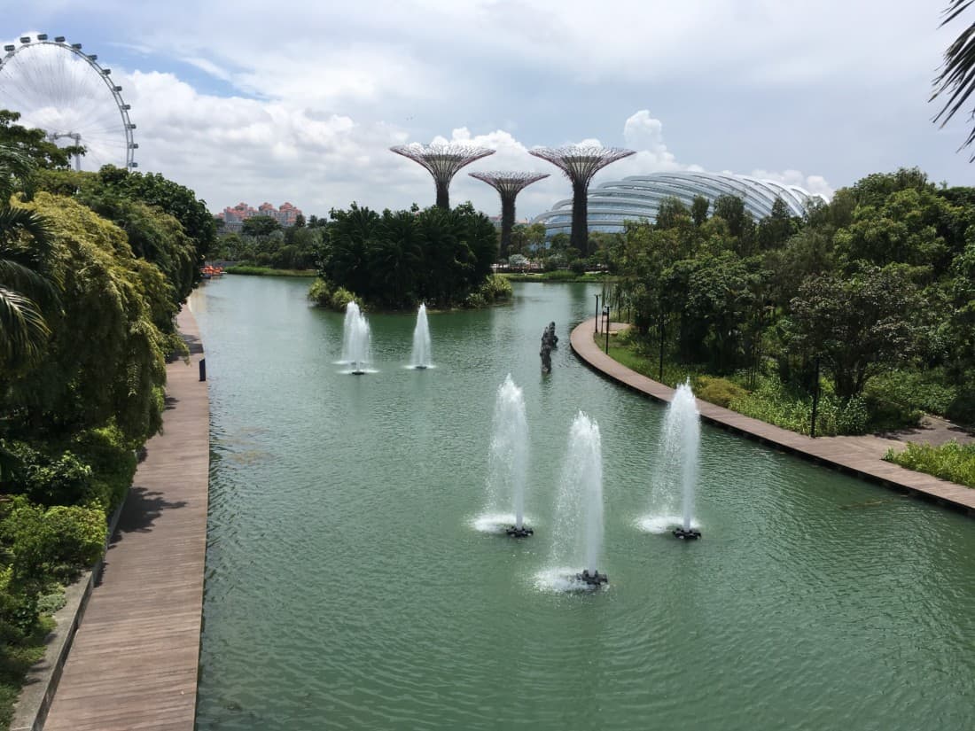 Singapur gardens by the bay fontainen