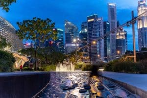 Skyline Wasserspiel Singapur