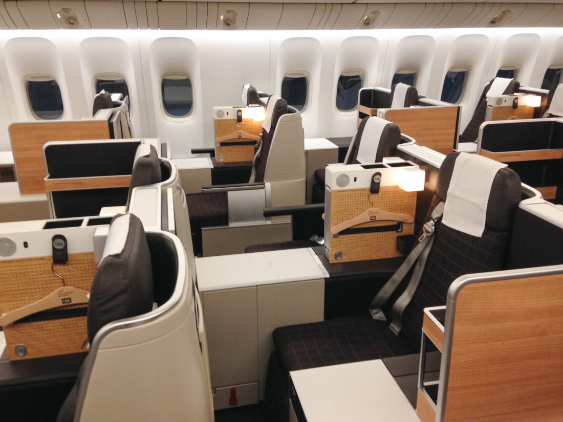 Swiss Boeing 777 Business Class Sitzplätze Mitte