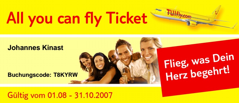 TUIfly All you can fly-Ticket