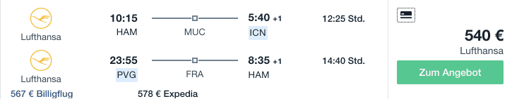 Travel Dealz HAM ICN PVG Gabel