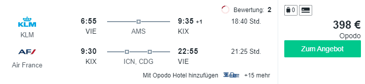 Travel Dealz VIE KIX SkyTeam