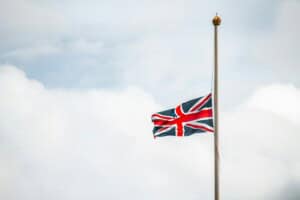 Union Jack Flagge Halbmast