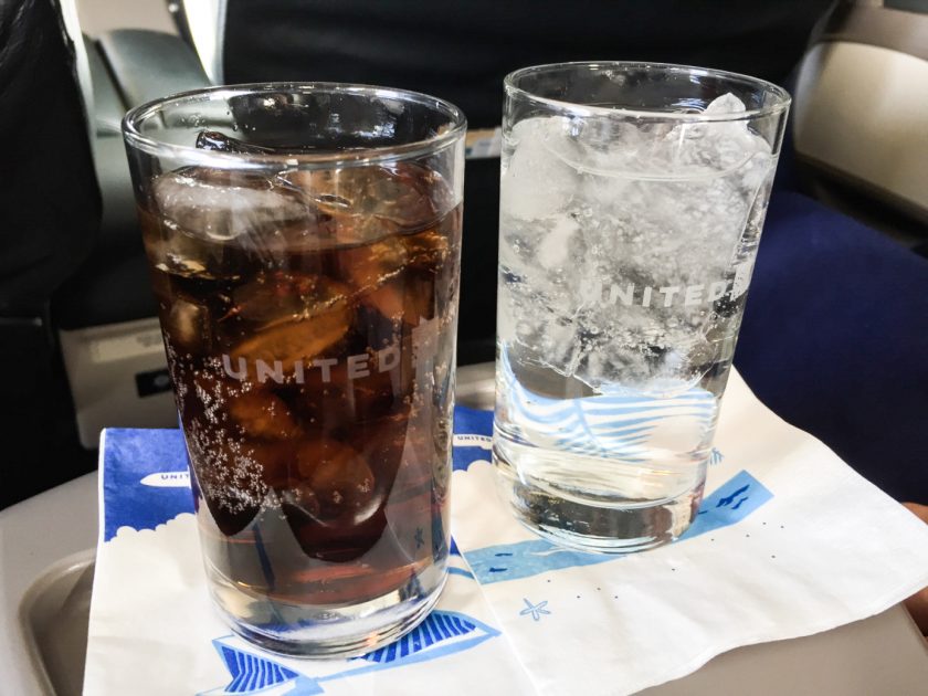 United Airlines Domestic First Class Pre-Departure Drink