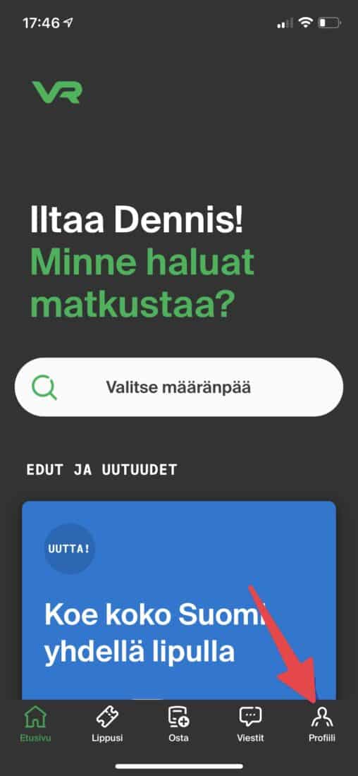 VR Matkalla App Sprache aendern Schritt 1