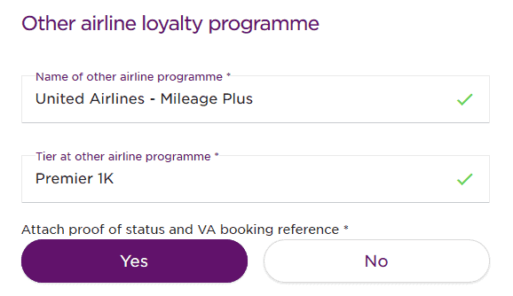 Virgin Atlantic Status Match Andere Programme