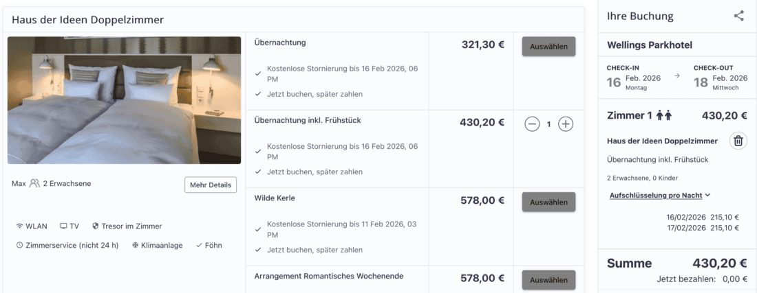 Wellings Parkhotel Preisvergleich Direktbuchung