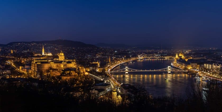 Budapest Panorama Kettenbrücke Palast