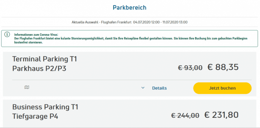 Gutschein Frankfurt Airport Parken November 2018 travel-dealz.de