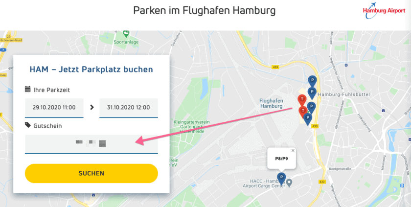 Parken Flughafen Hamburg P2 Zahlungsmethoden travel-dealz.de