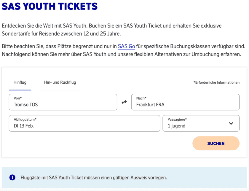 SAS Youth Fares Bis zu 80 Rabatt auf Flüge für alle unter 26 » Travel