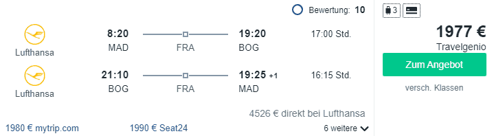 lufthansa first class bogota