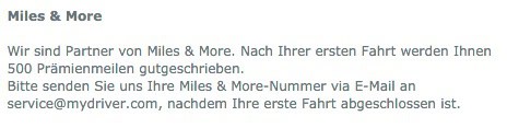 myDriver Miles&More