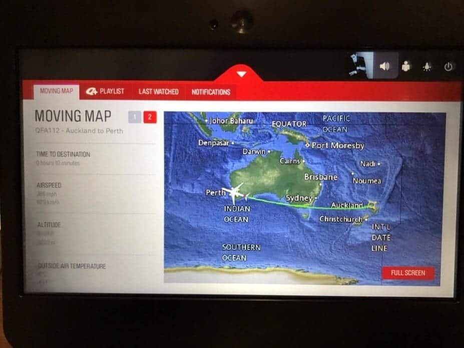Qantas Airbus A330-200 Business Suite Moving Map