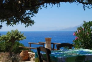 tavern, crete, sea