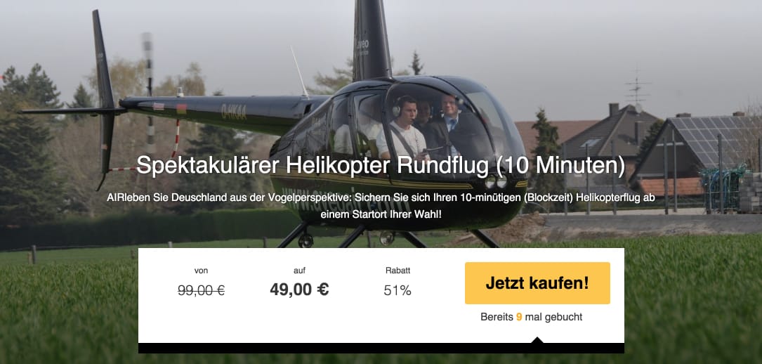 TravelBird Helikopterrundflug