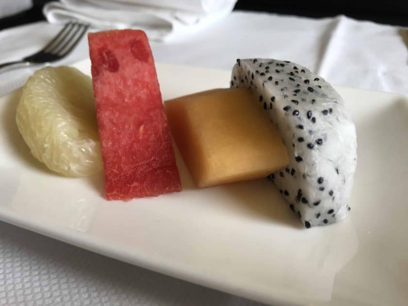 Cathay Pacific Business Class Review Food Fruits