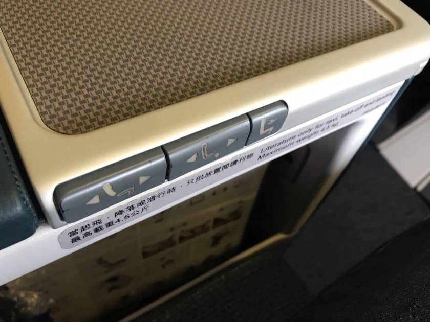 Cathay Pacific Business Class Review Seat Configuration