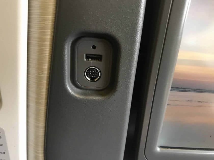 Cathay Pacific Business Class Review Seat Connectors Next to Screen