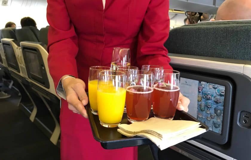 Cathay Pacific Business Class Review Welcome Drinks