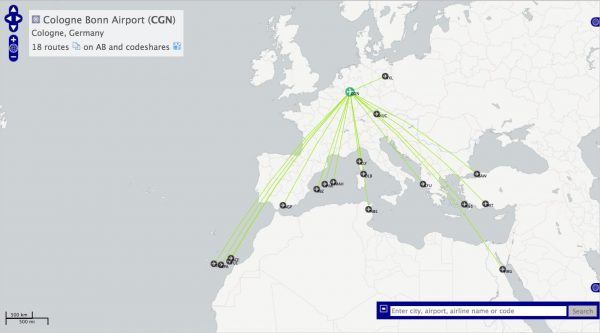 OpenFlights Airport Airline Routes AB CGN