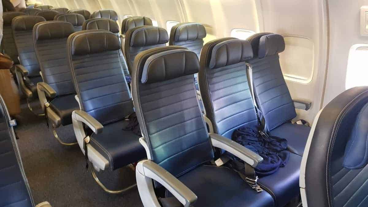 United Boeing 757 transcon Sitze